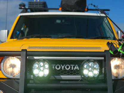 Kings Plus 7" Lethal Pro Driving lights | Covers Included | 1 Lux @ 1,056 M| 14,294 Lumens | IP68, IP69K, IK08 and CISPR25 approved | Die Cast Aluminium Brackets