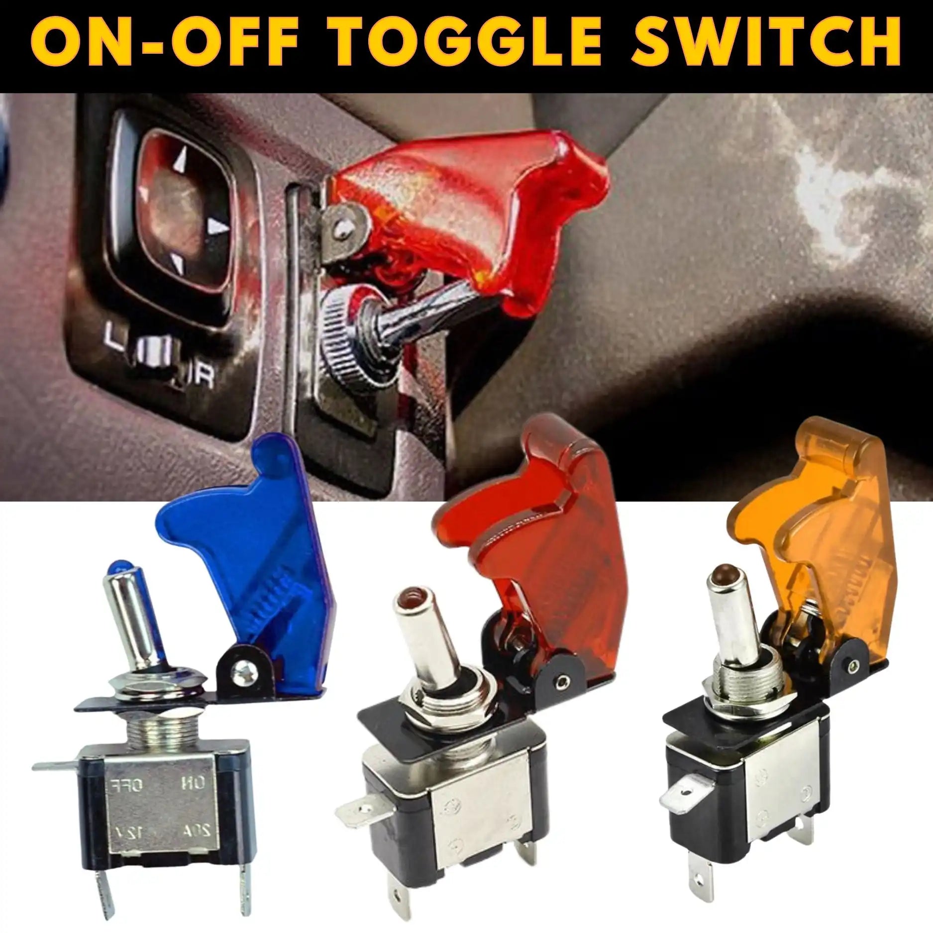 Buy LED Push Button Rocker Toggle Switch Control 12V 20A Online in ...