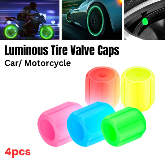 Luminous Tire Glowing Valve Caps For Car & Motorcycle