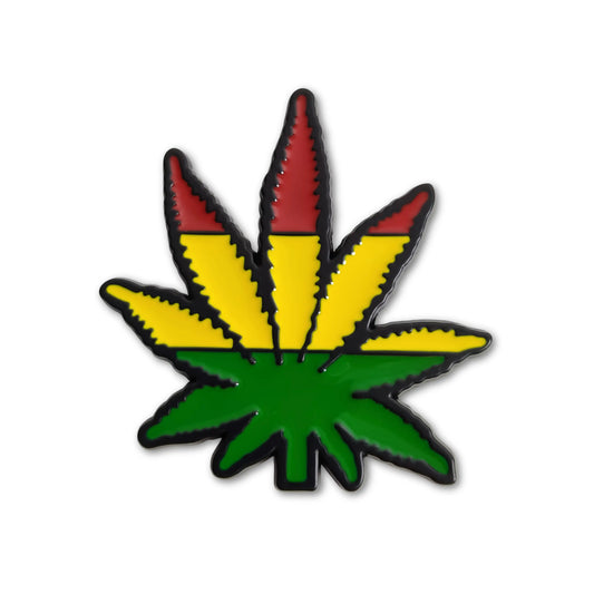 Multi Color Rasta Leaf Metal Sticker For Cars and Bikes