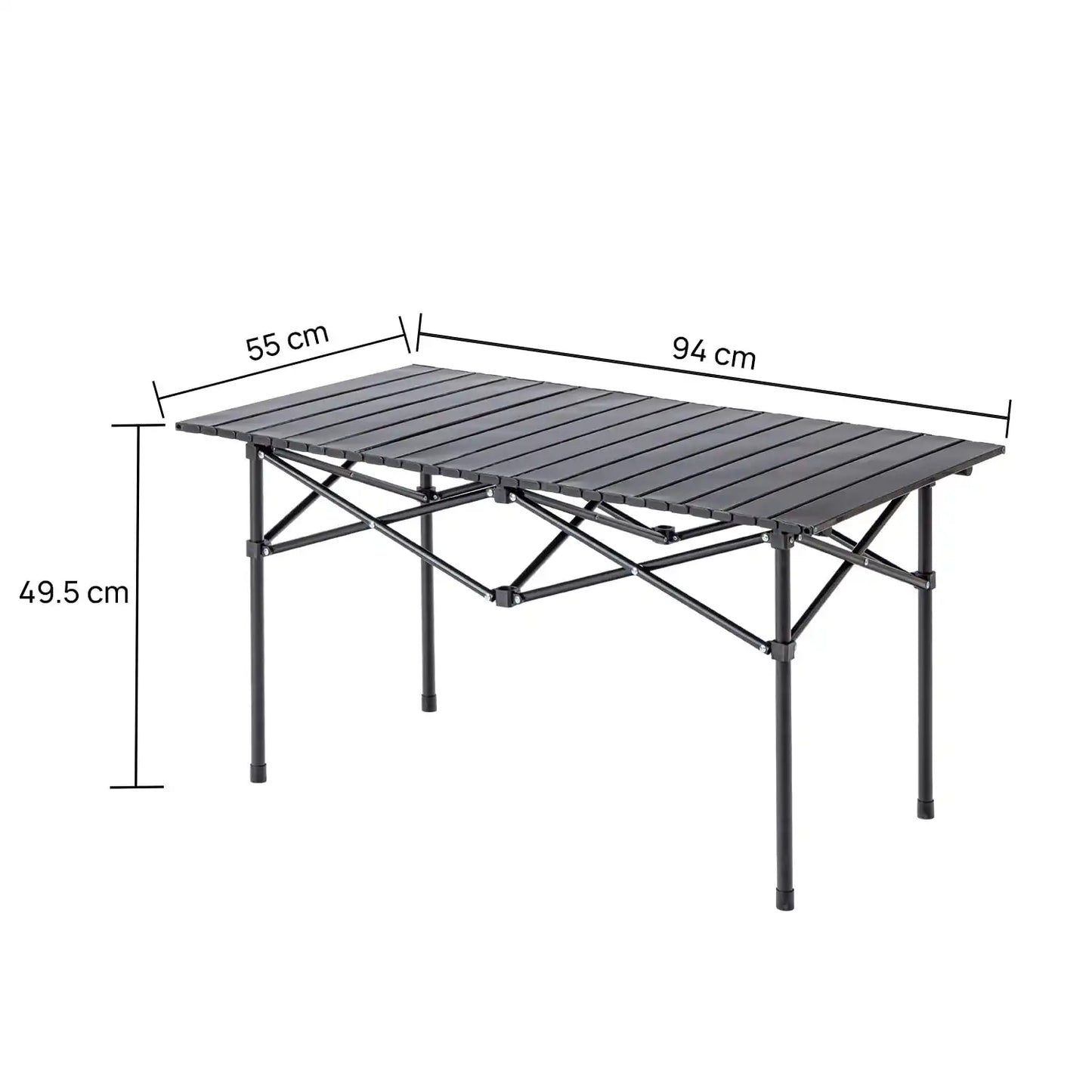 Folding Camping Table With Roll-Up Tabletop Size