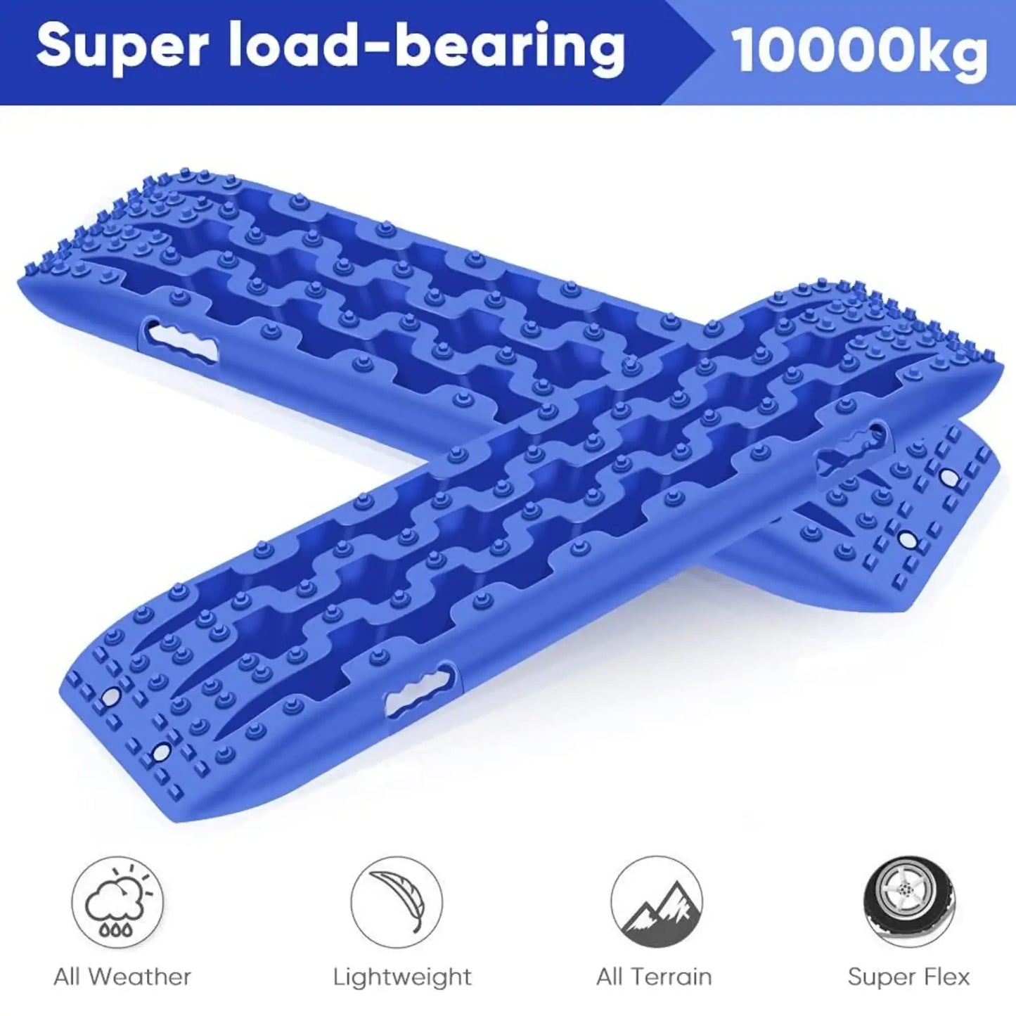 Offroad Recovery Track Boards Sand, Mud, Snow Traction Tracks - Blue