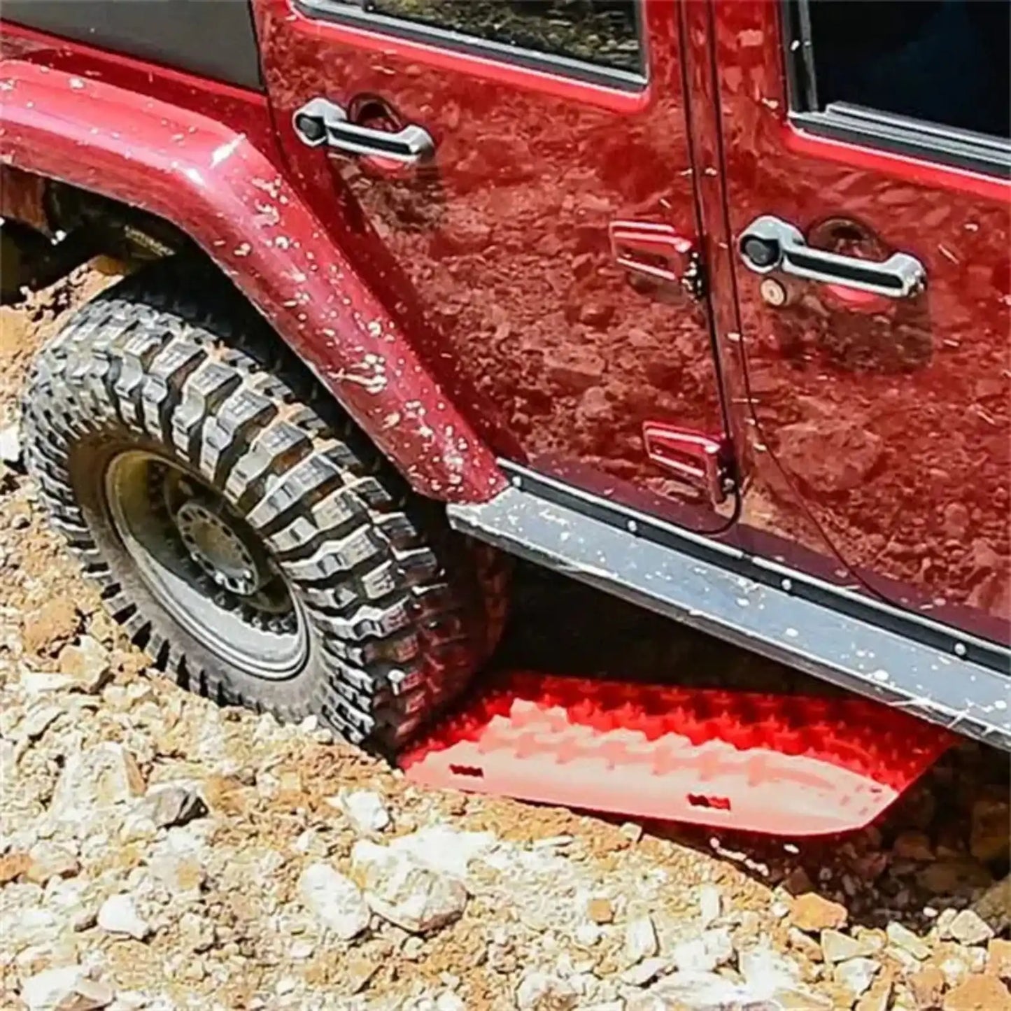 Offroad Recovery Track Boards Sand, Mud, Snow Traction Tracks - Red