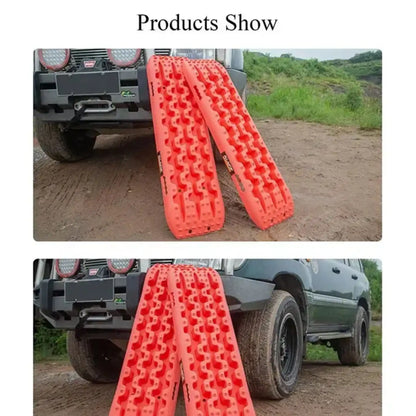 Offroad Recovery Track Boards Sand, Mud, Snow Traction Tracks - Red