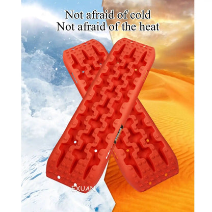 Offroad Recovery Track Boards Sand, Mud, Snow Traction Tracks - Red