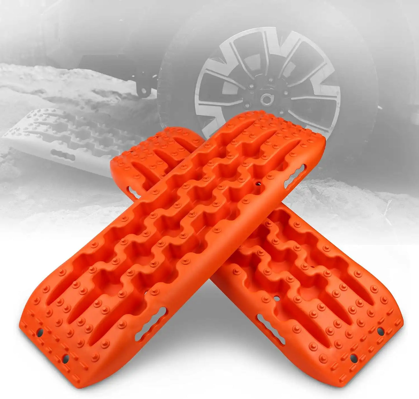 Offroad Recovery Track Boards Sand, Mud, Snow Traction Tracks - Orange