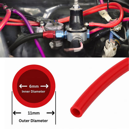 Red High Temp Silicone Vacuum Hose - Sold per meter