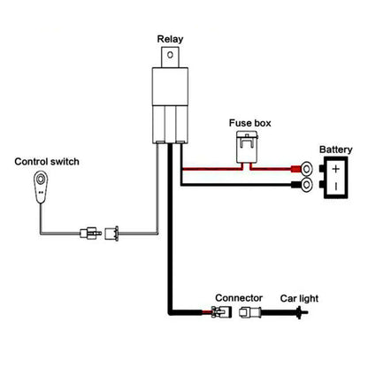 Single Light Wiring Harness with 12V 40A ON/OFF Switch Relay for LED Bar, Work Lights, Off Road Fog Driving Lights