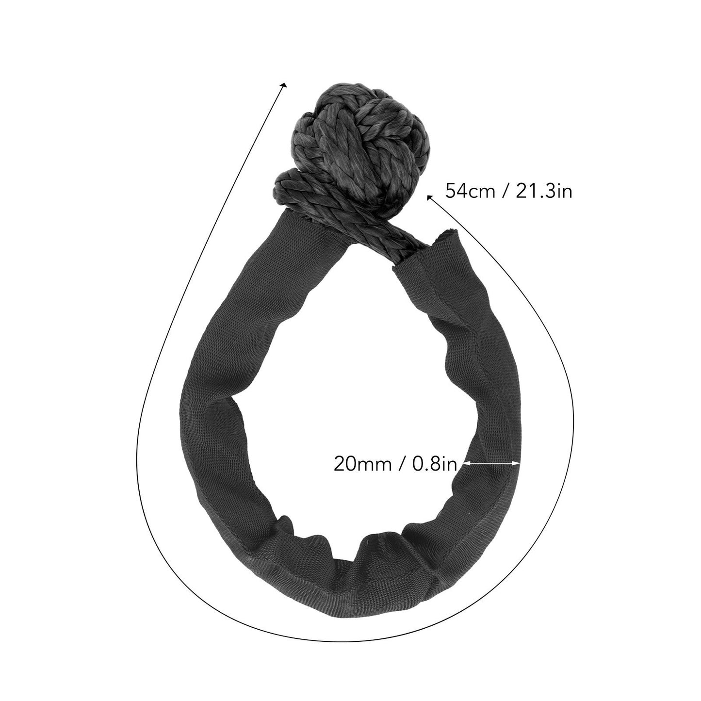 Soft Shackle Recovery Rope 41,000lbs Breaking Strength | Off-Road Recovery Shackle for SUV, ATV, Truck & Boat
