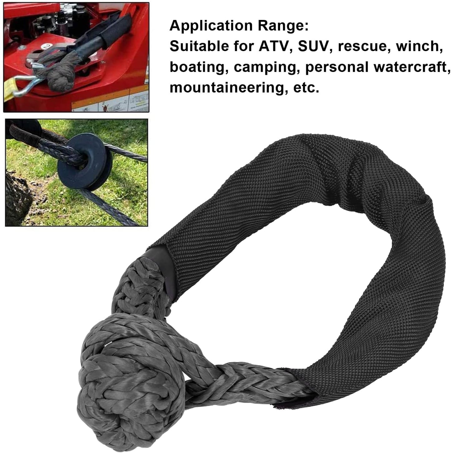 Soft Shackle Recovery Rope 41,000lbs Breaking Strength | Off-Road Recovery Shackle for SUV, ATV, Truck & Boat