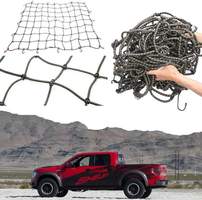 Stretchable Cargo Net For Roof Carriers and Double Cabin Trucks