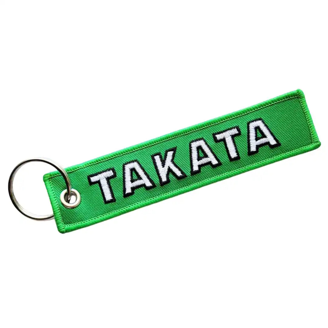 Takata Racing Keychain – Green Embroidered Key Tag for Cars & Bags