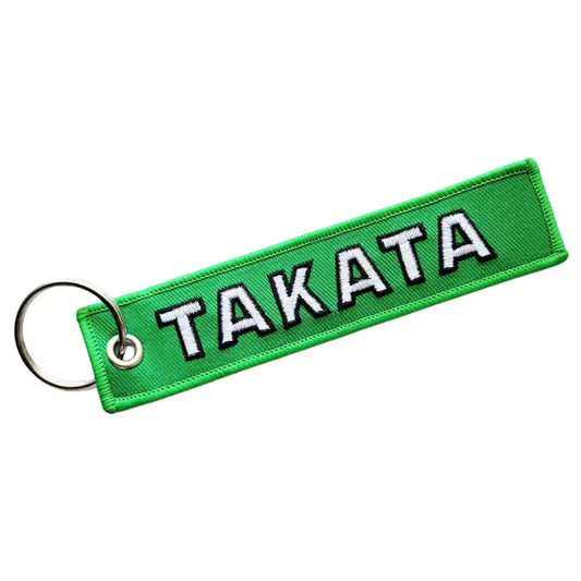 Takata Racing Keychain – Green Embroidered Key Tag for Cars & Bags