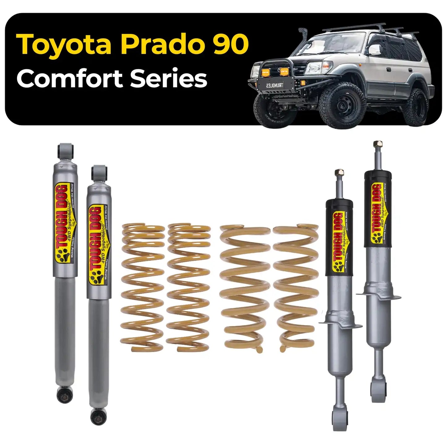 Tough Dog Suspension For Toyota Prado 90 Series Steel Bullbar - Comfort Series