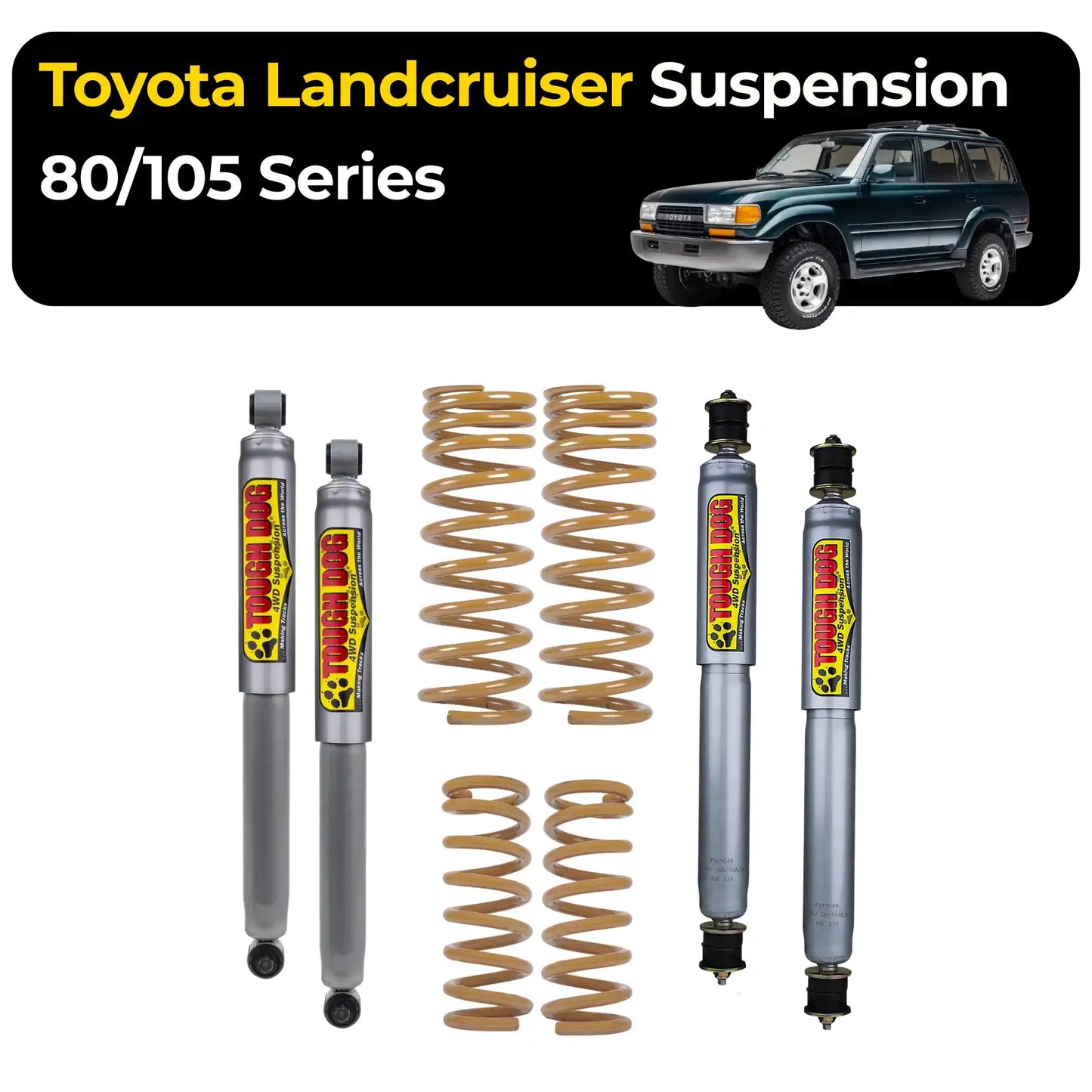 Tough Dog - Toyota Landcruiser 80/105 Series - 50mm LIFT - STEEL BULLBAR
