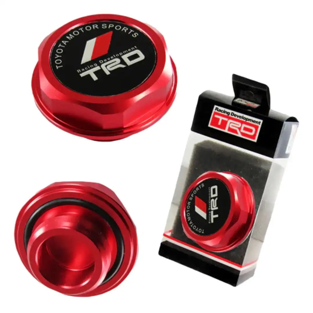 Toyota TRD Red JDM Engine Oil Filler Cap – CNC Aluminum Billet for Corolla, Camry, Celica & More