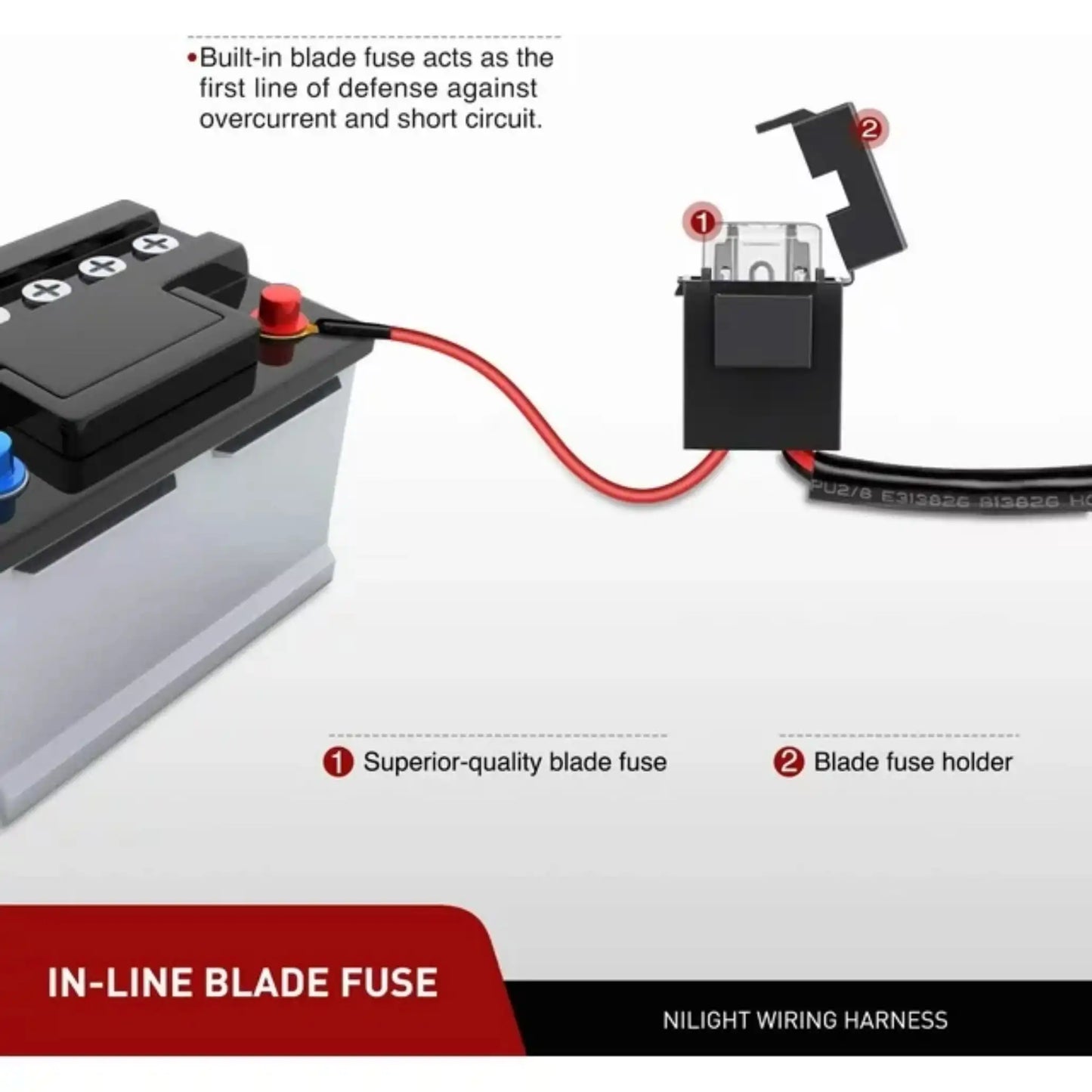 Two Lights Wiring Harness with 12V 40A ON/OFF Switch Relay for LED Bar, Work Lights, Off Road Fog Driving Lights