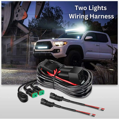 Two Lights Wiring Harness with 12V 40A ON/OFF Switch Relay for LED Bar, Work Lights, Off Road Fog Driving Lights