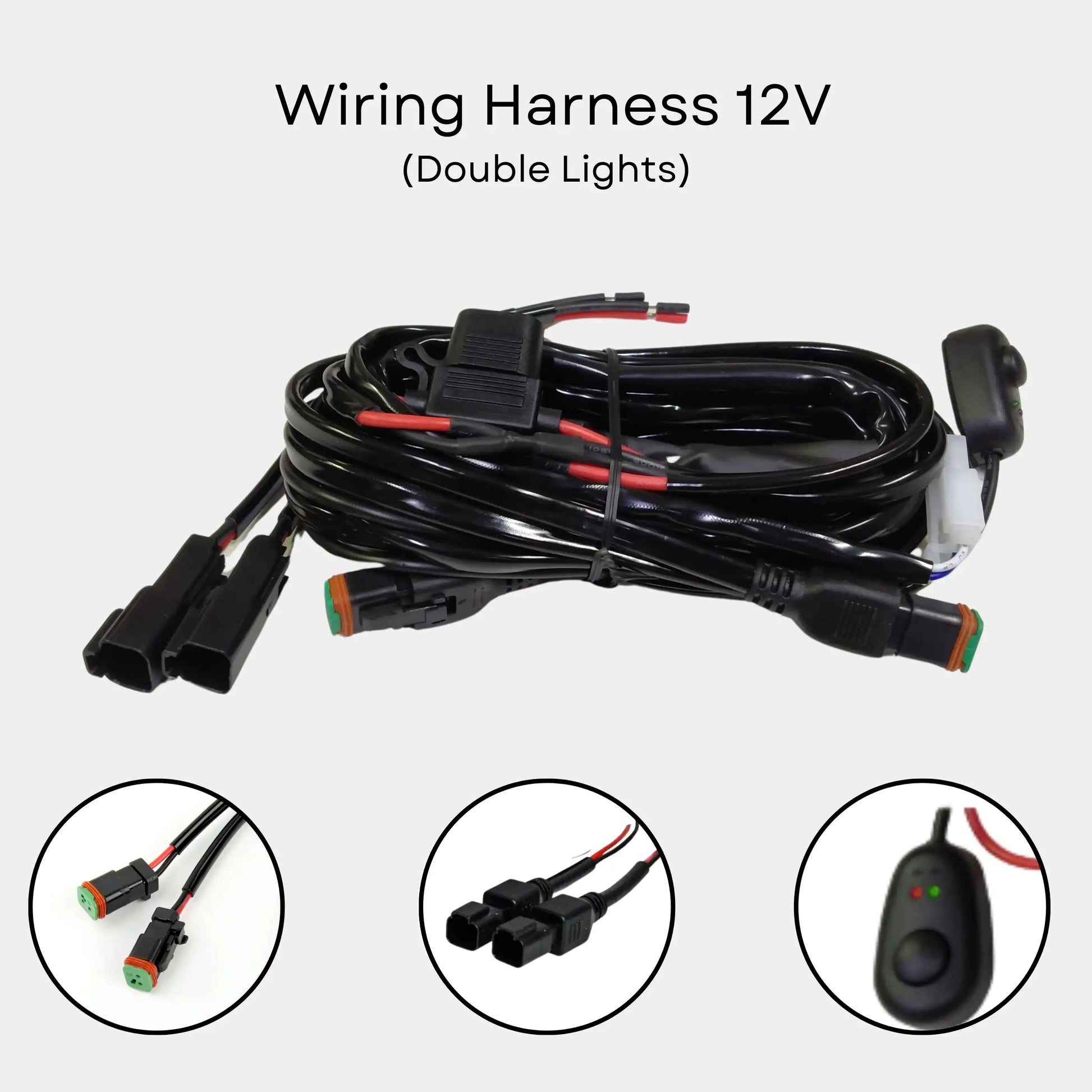 Two Lights Wiring Harness with 12V 40A for Car Driving Lights 