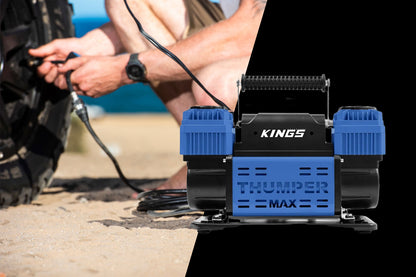Kings Thumper Max Dual Air Compressor MkII | 300L/min | 12v | 8m hose