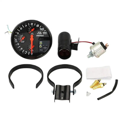 Universal 4-in-1 Automotive Tachometer – 5 inch RPM Gauge with Seat Mount (12V)