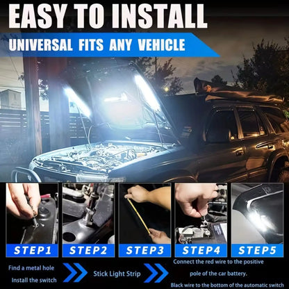 Universal 12V White LED COB Strip for Car Under Hood