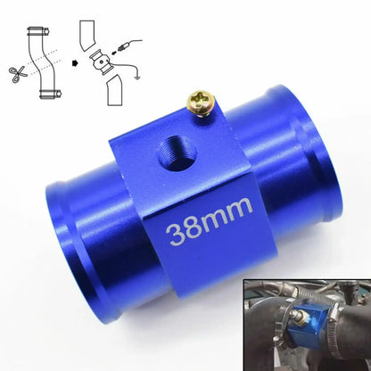 Universal 38mm Water Temp Temperature Radiator Hose Joint Pipe Adapter Blue