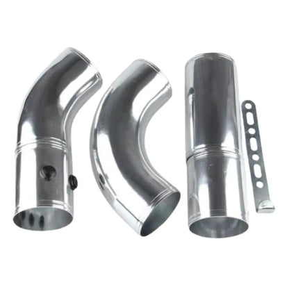 Universal 3 inch Aluminum Turbo Intake & Intercooler Pipe Kit – Silver (For Most Cars)