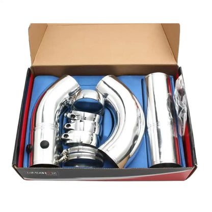 Universal 3 inch Aluminum Turbo Intake & Intercooler Pipe Kit – Silver (For Most Cars)