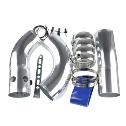 Universal 3 inch Aluminum Turbo Intake & Intercooler Pipe Kit – Silver (For Most Cars)