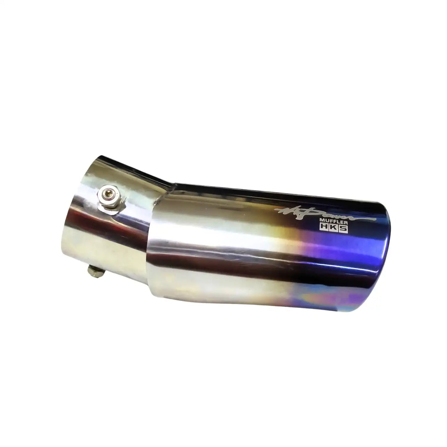 Universal Car Exhaust Muffler Single TIP Stainless Steel Silencer Cover Blue & Silver Color