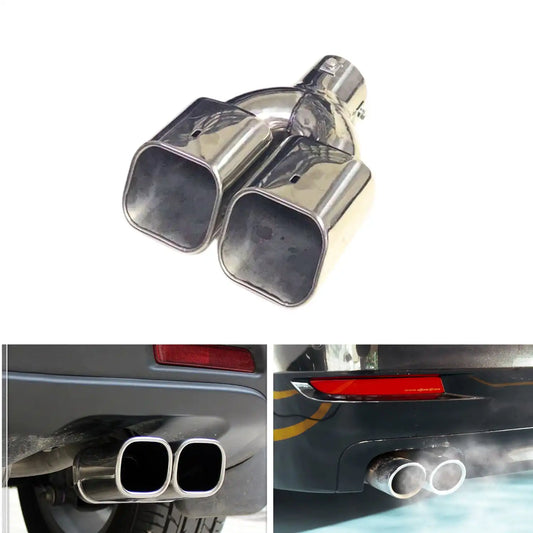 Universal Car Exhaust Muffler Tip - Silver