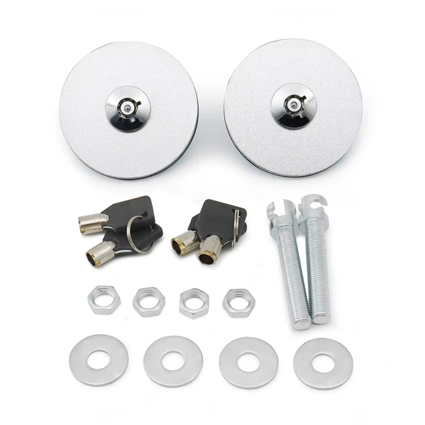 Engine Bonnet Lock Kit with Keys - Silver