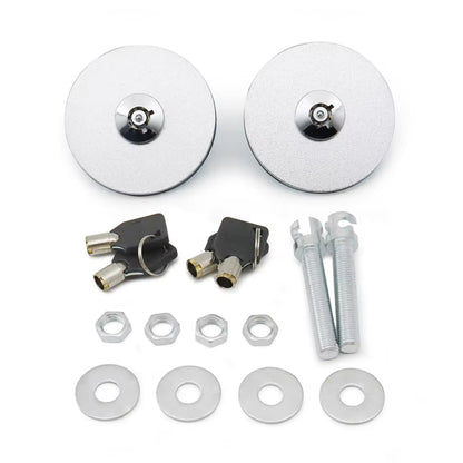 Engine Bonnet Lock Kit with Keys - Silver