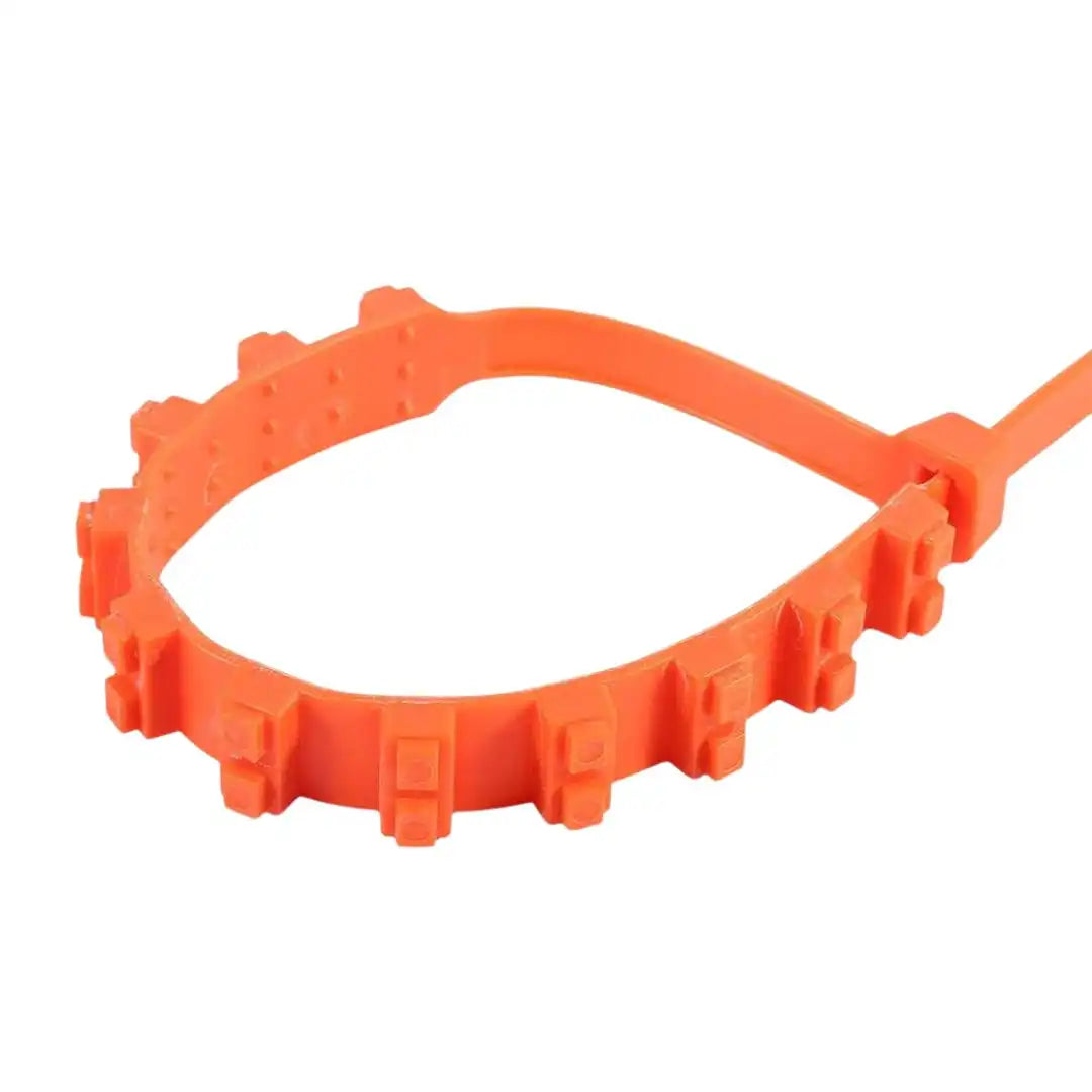 Pack of 4 Universal Nylon Snow Tire Chains (Orange) | 93.5cm Length