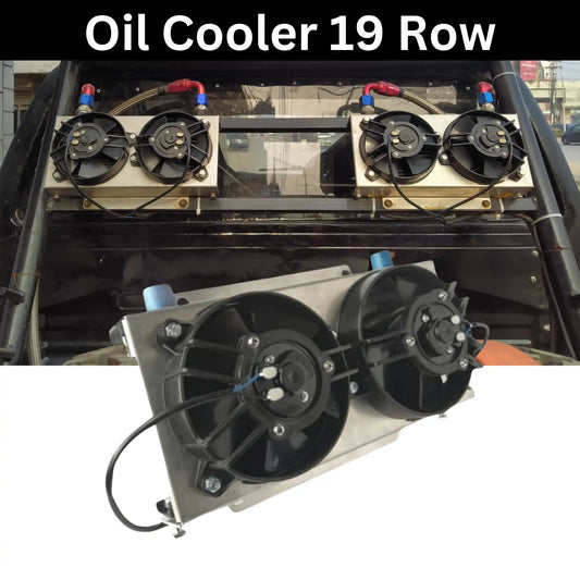 Universal Oil Cooler 19 Row - AN8 Internal Thread with Dual Panasonic 6 inch Cooling Fans