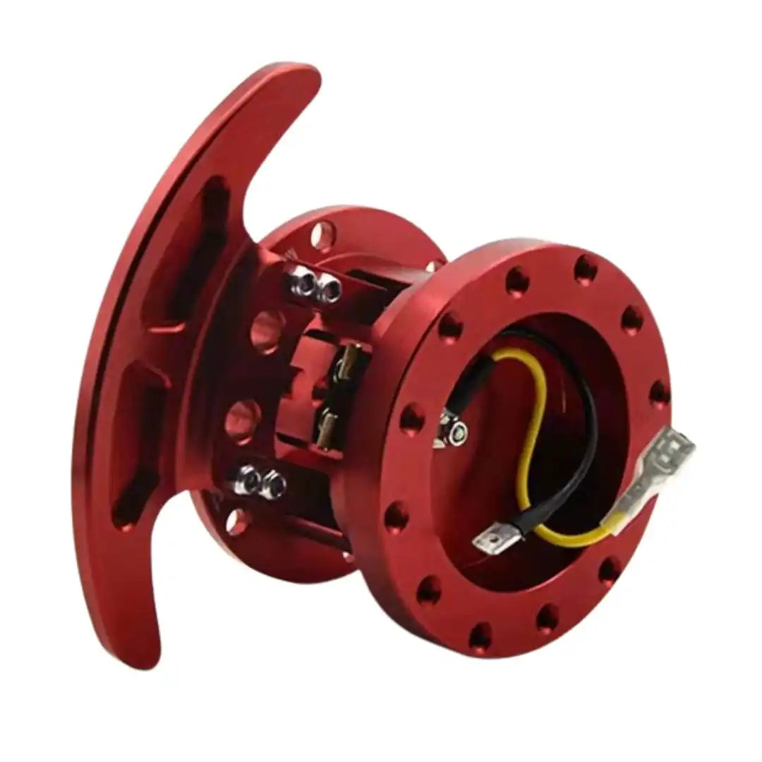 Universal Quick Release Steering Wheel Hub Adapter – Snap-Off Racing Kit (Red CNC Aluminum)
