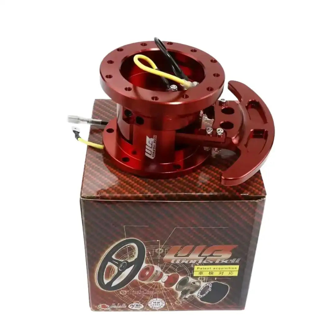 Universal Quick Release Steering Wheel Hub Adapter – Snap-Off Racing Kit (Red CNC Aluminum)