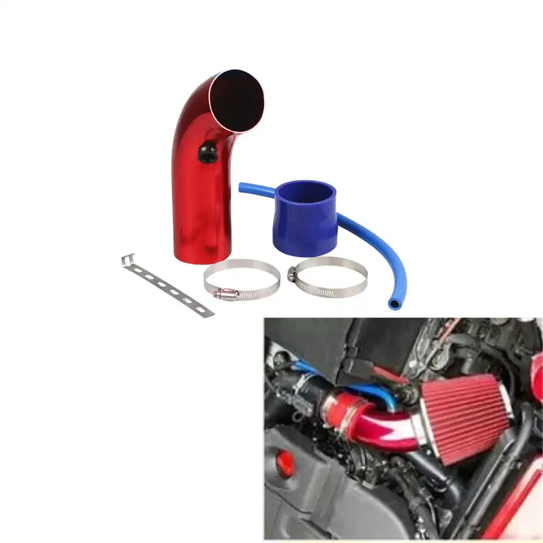 Universal Red Aluminum Air Intake Pipe Kit – High-Performance Duct Tube with Filter Hose