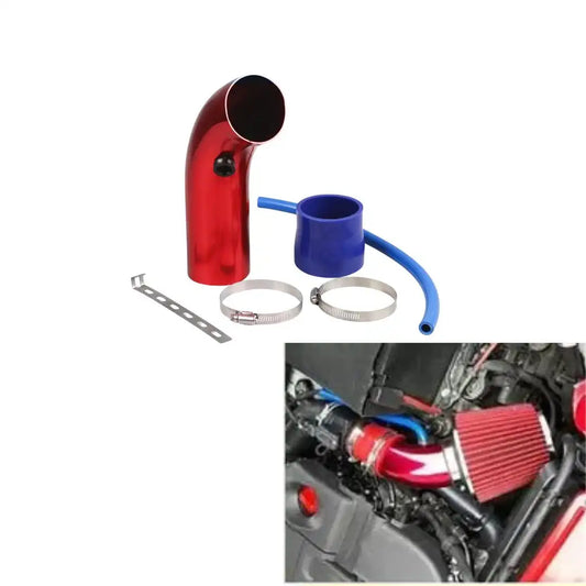 Universal Red Aluminum Air Intake Pipe Kit – High-Performance Duct Tube with Filter Hose