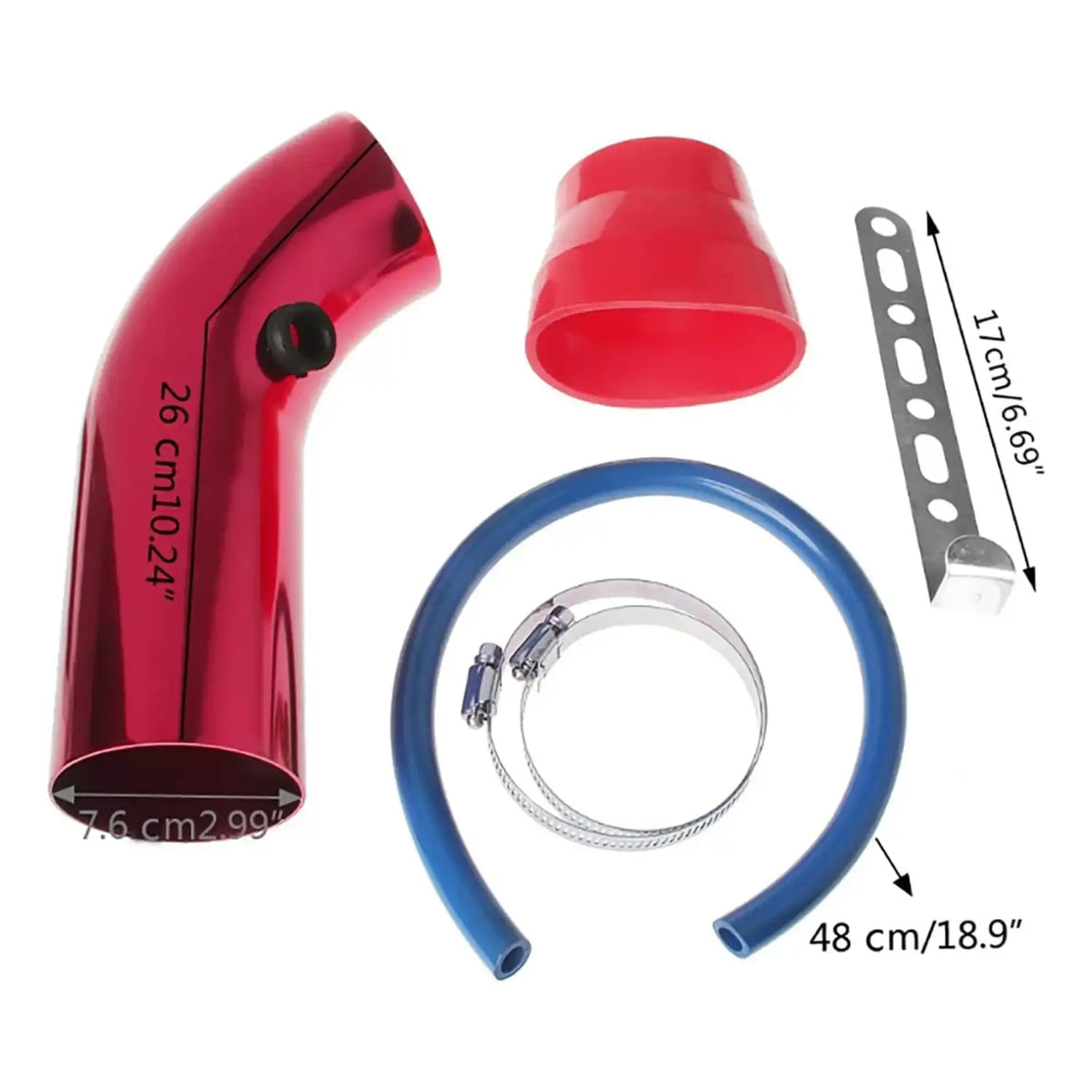 Intake Tube Kit Universal Aluminum Air Intake Pipe Kit – High-Performance Duct Tube wi ...