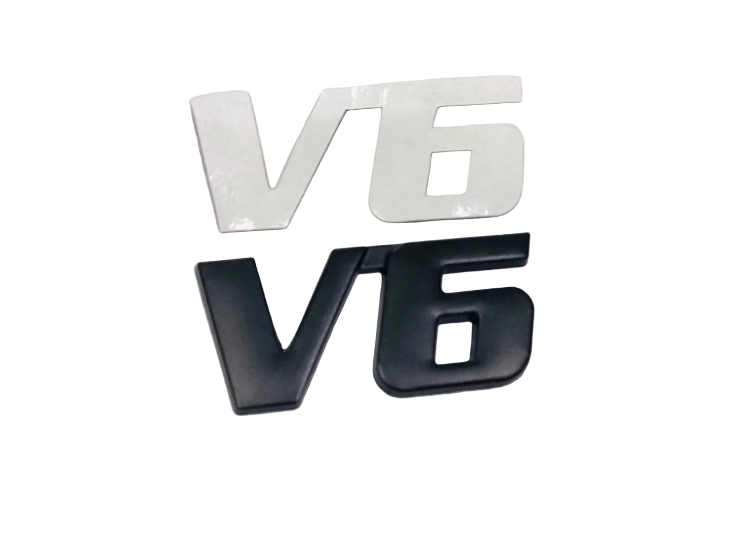 Matte Black Metal V6 Logo Car Fender Trunk Engine Emblem 3D Badge Sticker