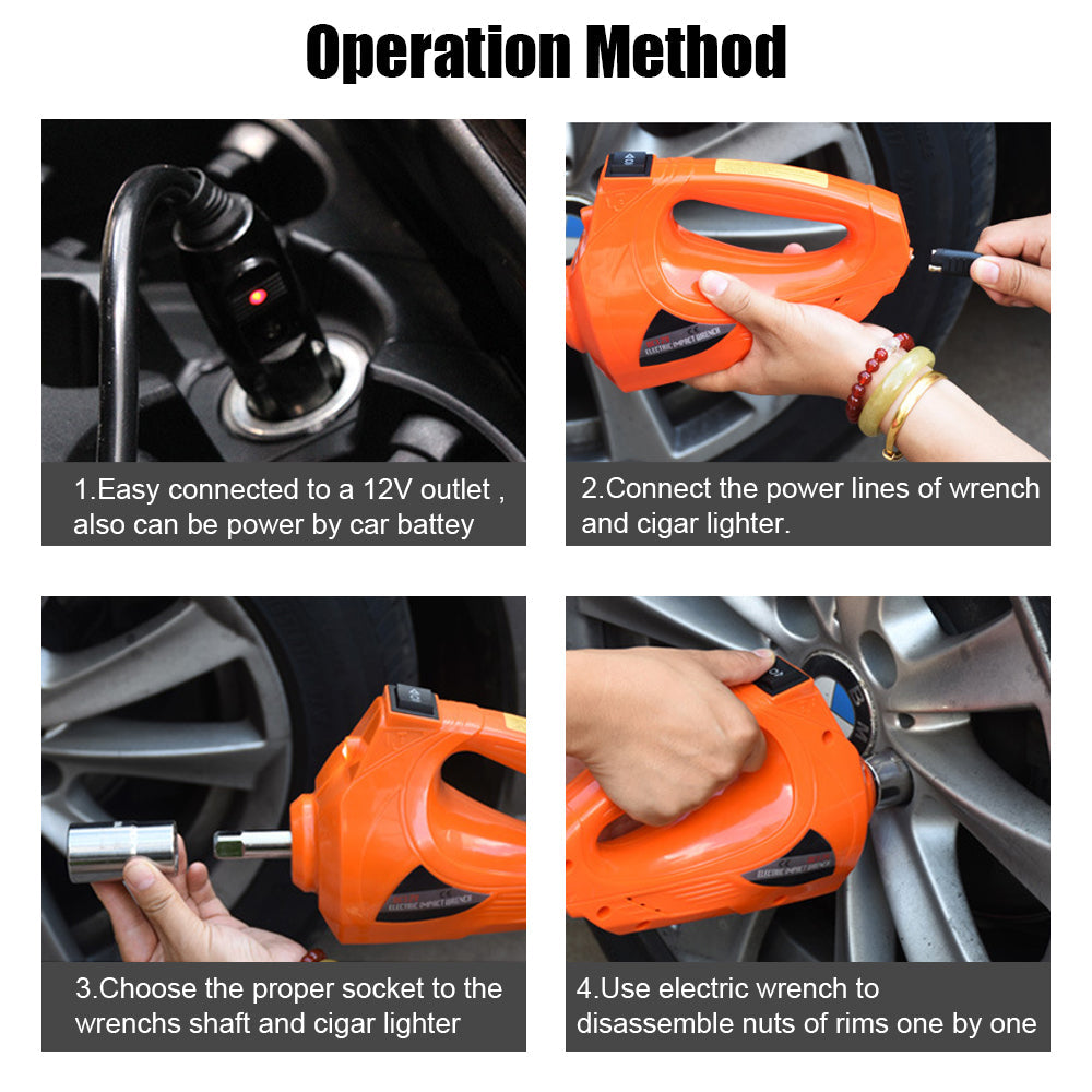 12V Car Tire Change Tools Tyre Screw Removal Impact Driver Electric Wrench Gun Set 480N.M Torque Auto Accessories Off Road 4x4 Full Throttle Pakistan