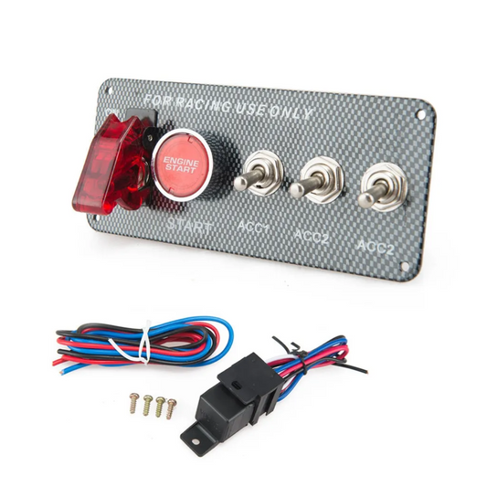 4in1 Carbon Fiber Panel Racing Car Engine Start Push Ignition Switch Panel Full Throttle Pakistan