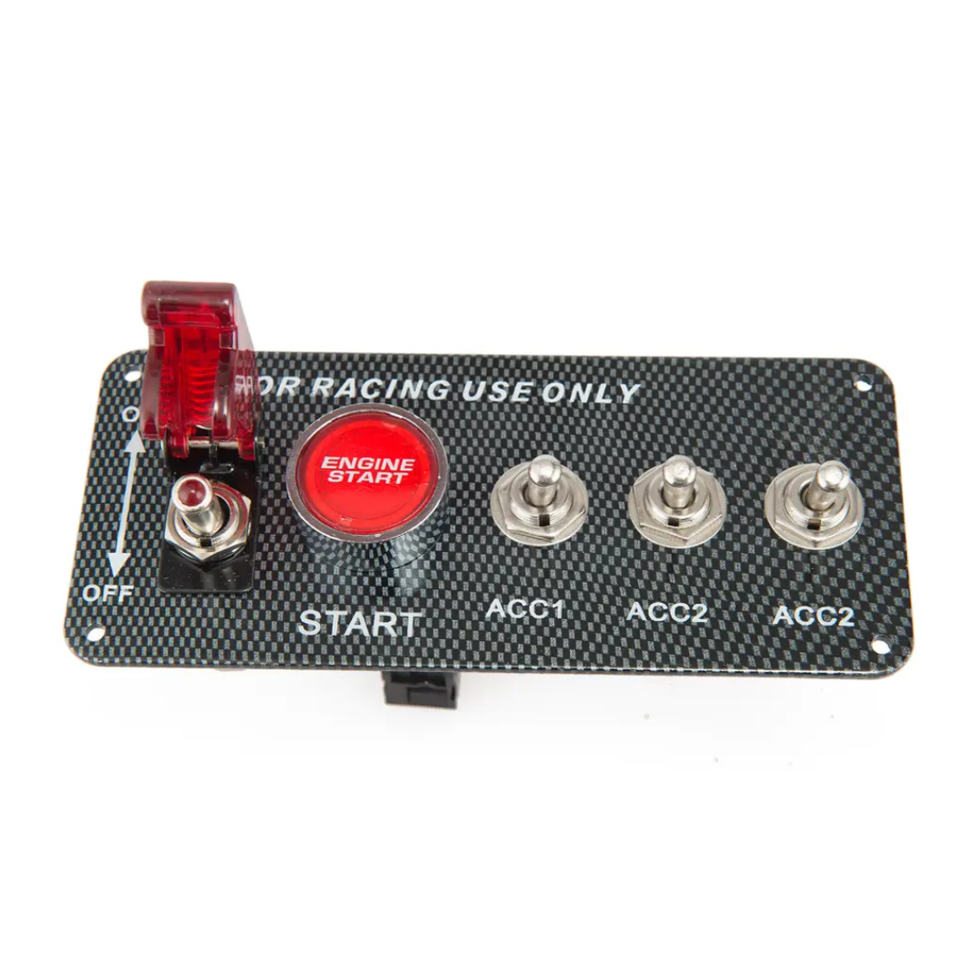 4in1 Carbon Fiber Panel Racing Car Engine Start Push Ignition Switch Panel Full Throttle Pakistan