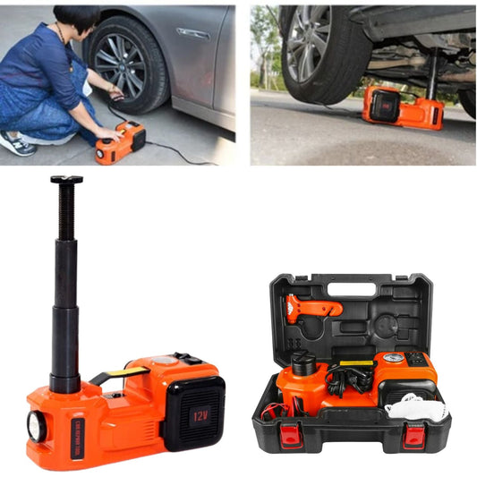 Car Jack Electric Hydraulic Floor Jack 5T 45cm Tire Lifting Tire Inflator Pump Flashlight Safe Hammer Change a Tire for SUV Full Throttle Pakistan
