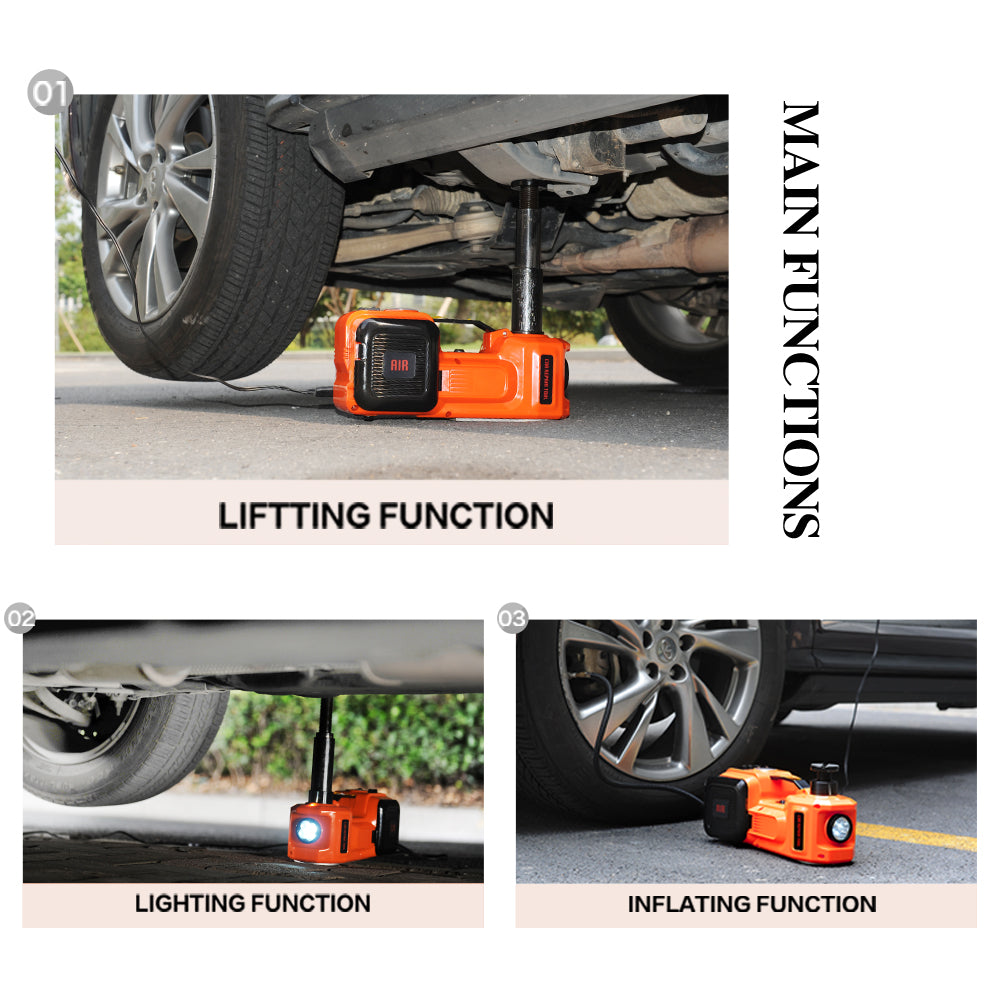 Car Jack Electric Hydraulic Floor Jack 5T 45cm Tire Lifting Tire Inflator Pump Flashlight Safe Hammer Change a Tire for SUV Full Throttle Pakistan