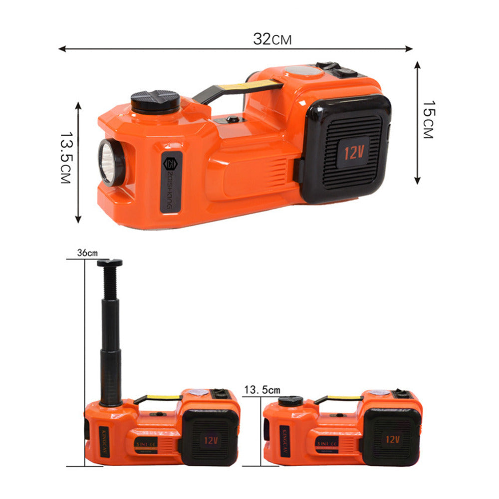 Car Jack Electric Hydraulic Floor Jack 5T 45cm Tire Lifting Tire Inflator Pump Flashlight Safe Hammer Change a Tire for SUV Full Throttle Pakistan