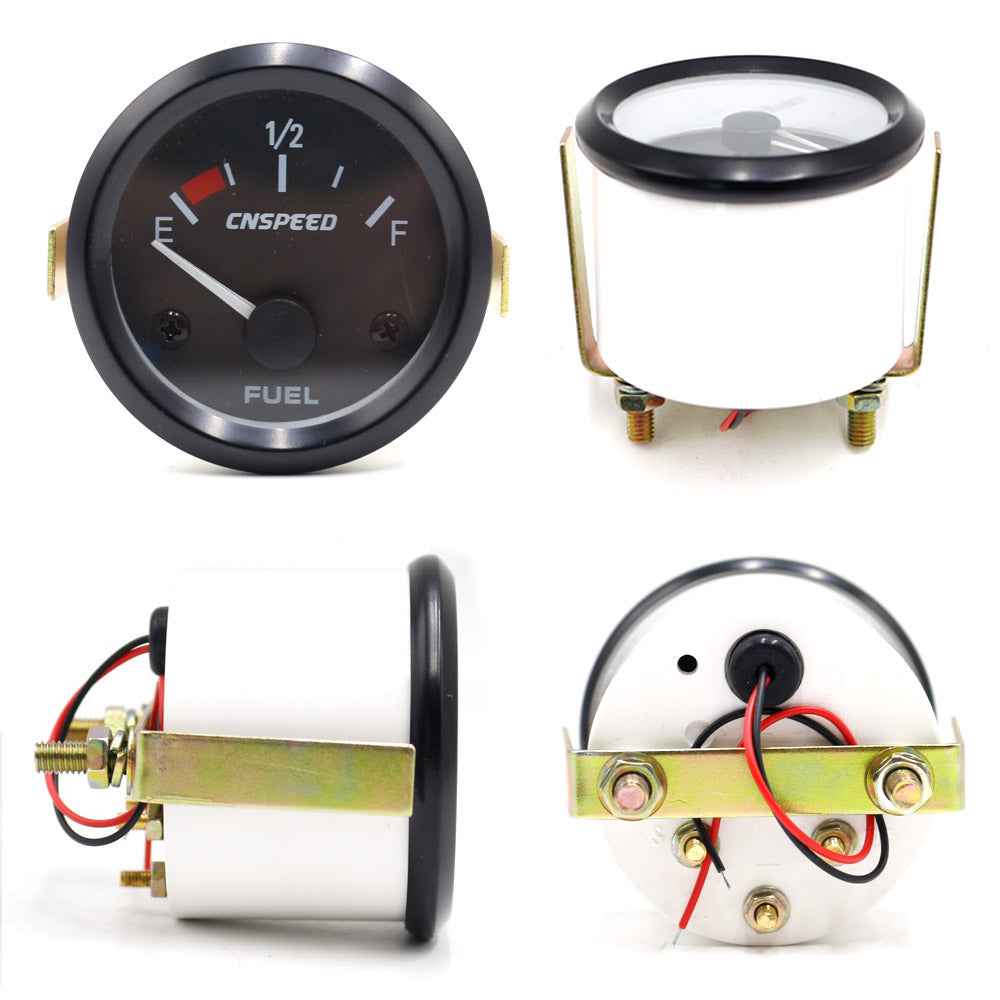 RUPSE 2" 52mm Universal Car SUV Fuel Level Gauge Meter w/Fuel Sensor E-1/2-F Pointer 12V