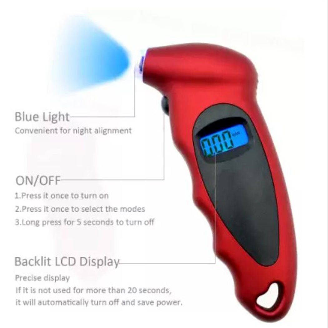 Digital Tyre Air Pressure Gauge / Digital Tire Pressure Gauge / Tyre Air Checker / Motorcycle Motor Car Tyre Pressure Guage Full Throttle Pakistan